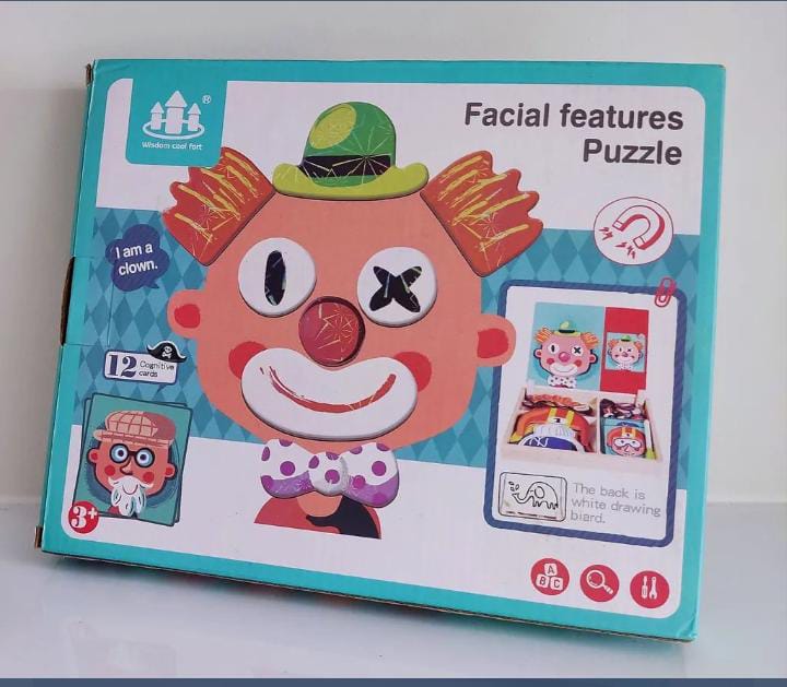 Wooden Magnetic Crazy Face Puzzle Book